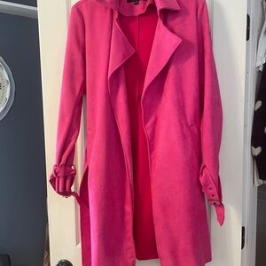 Elegant Fuchsia Trench Coat